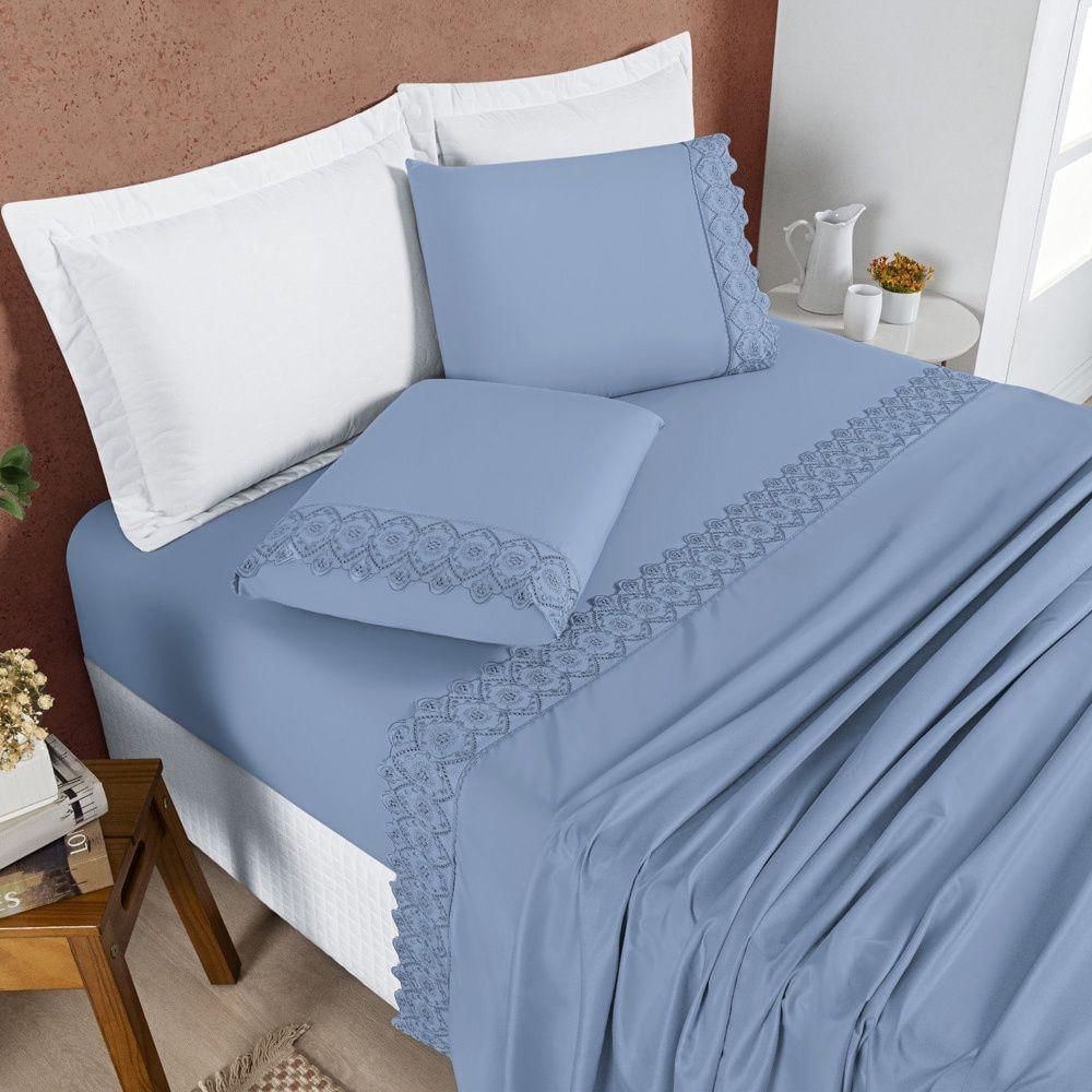 Jogo De Cama Nobless King 04 Peças - Ice Blue