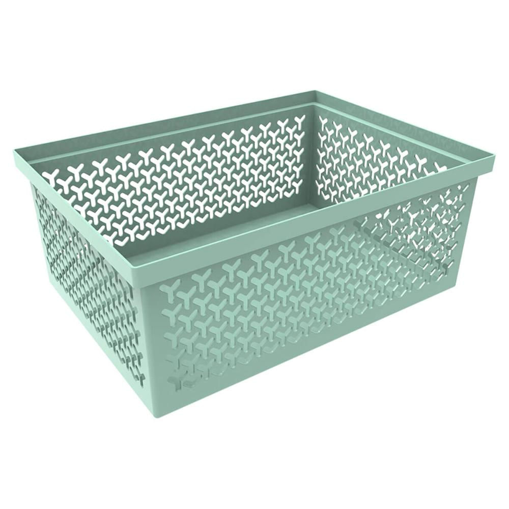 Cesto Organizador Menta Crippa Grande Retangular Escritório Closet Banheiro Brinquedos