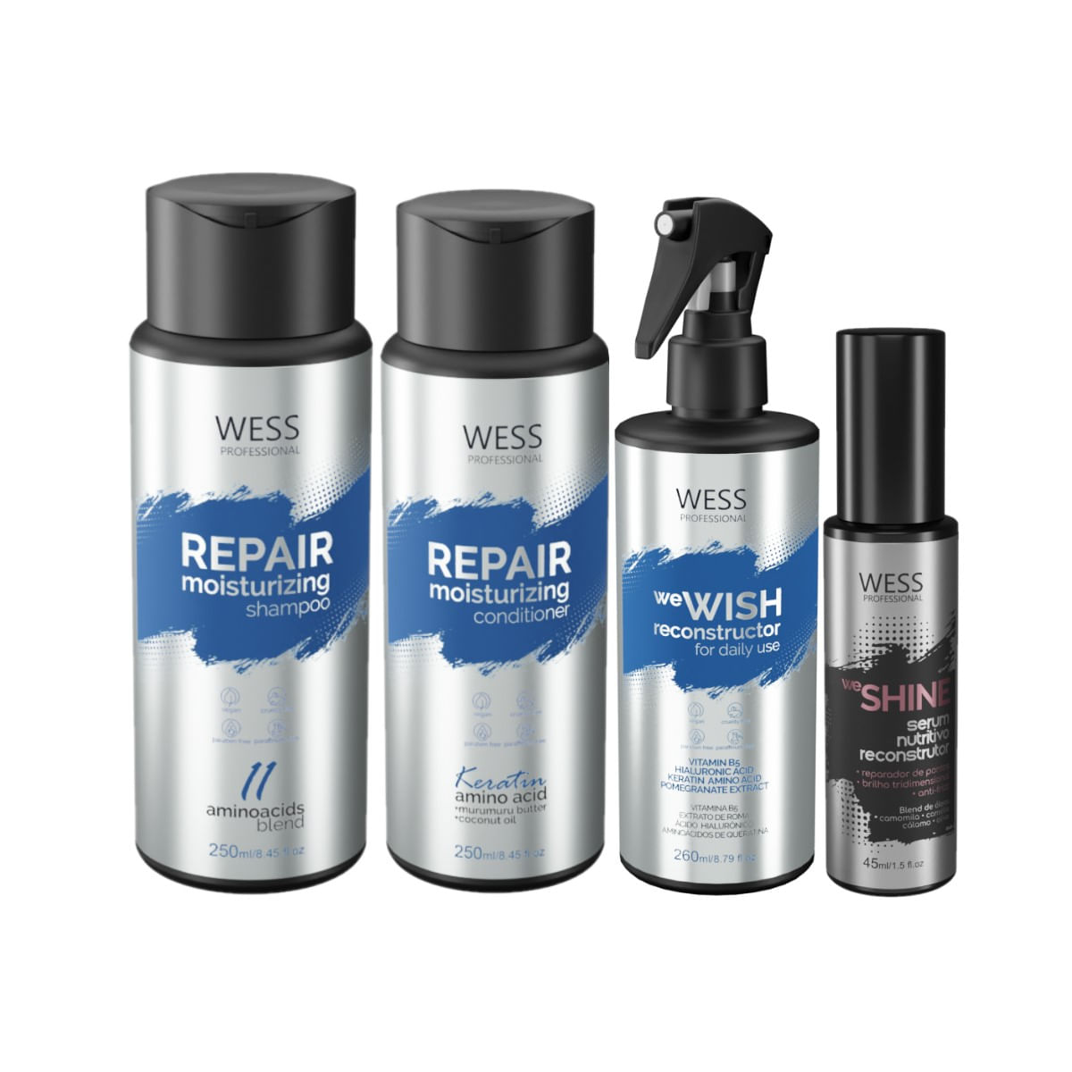 Wess Repair SH 250ml+Cond 250ml+WeWish 260ml+We Shine 45ml