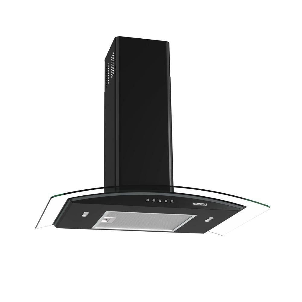 Coifa De Parede Clean Vidro Curvo Black 75cm Preto 220v