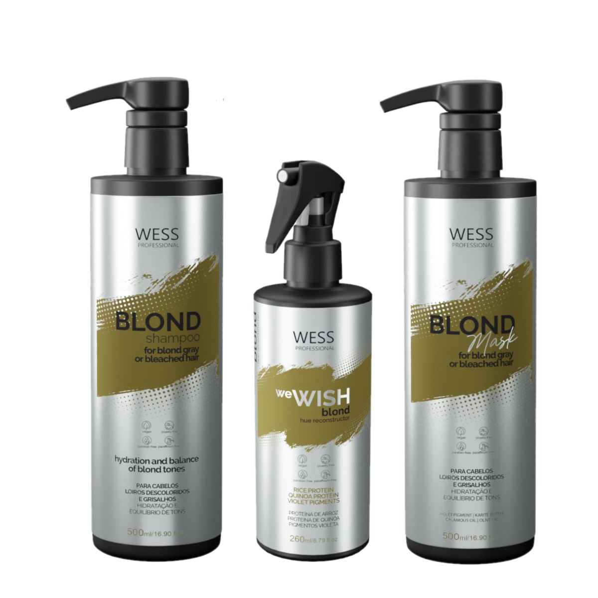 Kit Wess Blond SH 500ml + We Wish M. 260ml + Mask 500ml