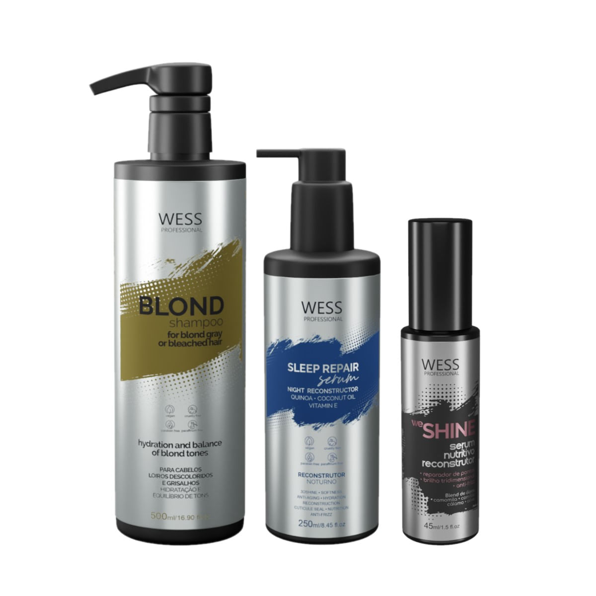 Kit Wess Blond SH 500ml + Sleep 250ml + We Shine 45ml