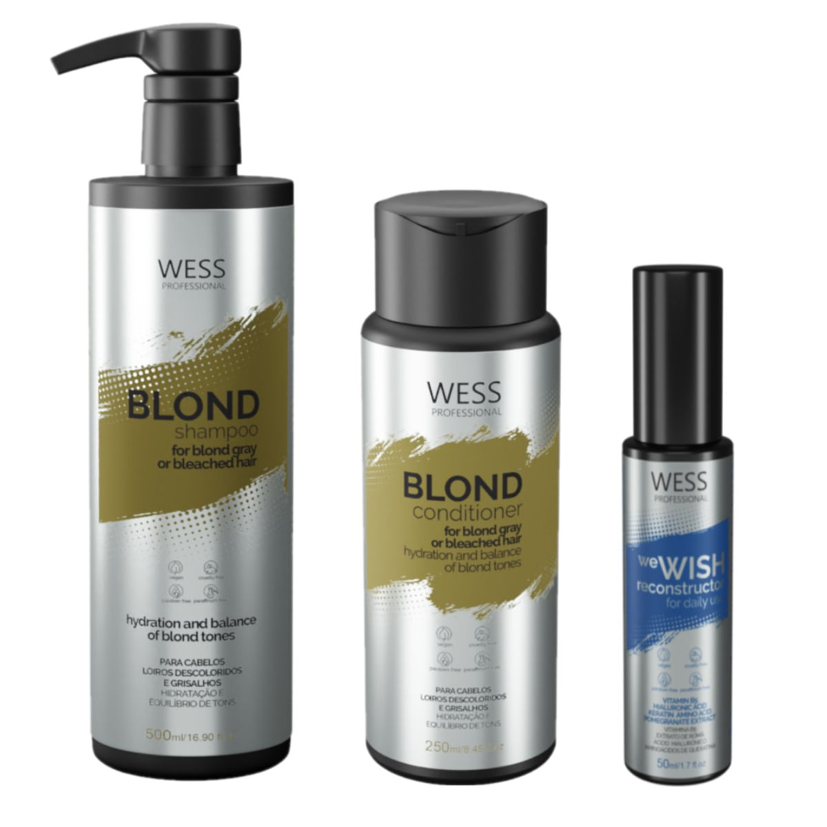 Kit Wess Blond SH 500ml + Cond 250ml + We Wish 50ml