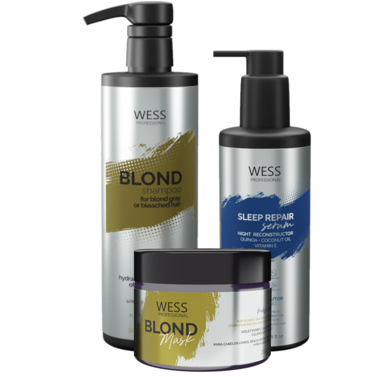 Kit Wess Blond SH 500ml + Mask 200ml + Sleep 250ml