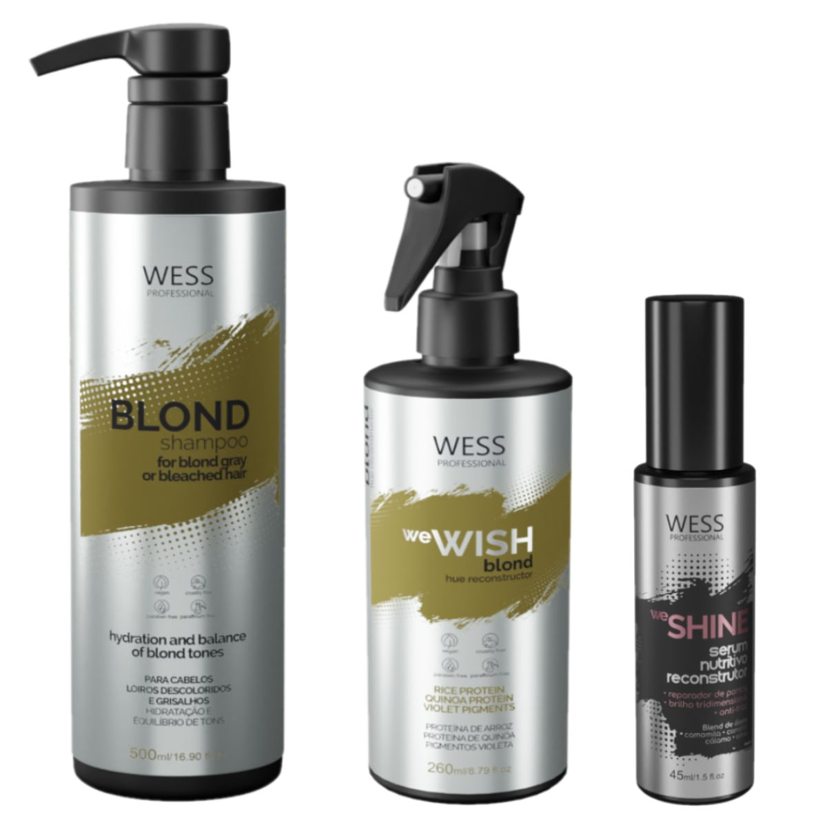 Kit Wess Blond SH 500ml + We Wish M. 260ml + We Shine 45ml