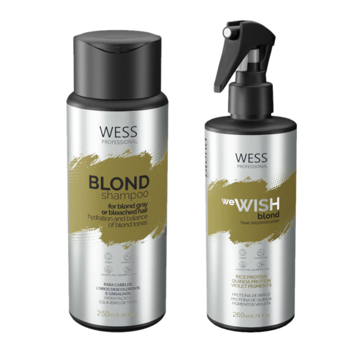 Kit Wess Blond Shampoo 250ml + We Wish Matizante 260ml