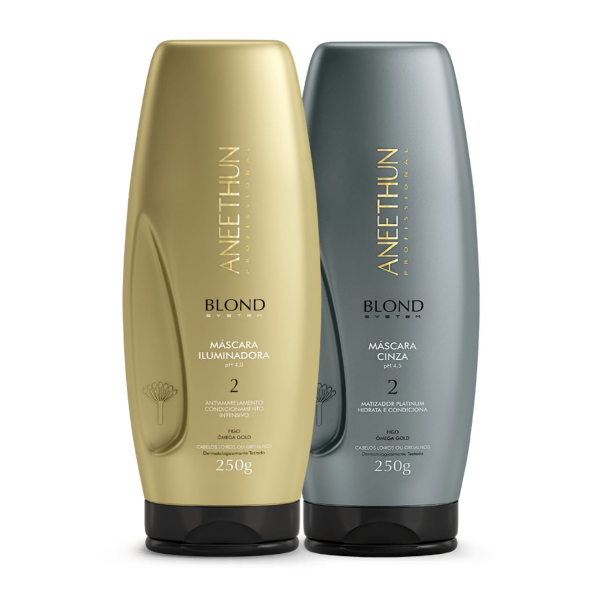 Kit Aneethun Blond System Mask Iluminadora + Mask Cinza 250g