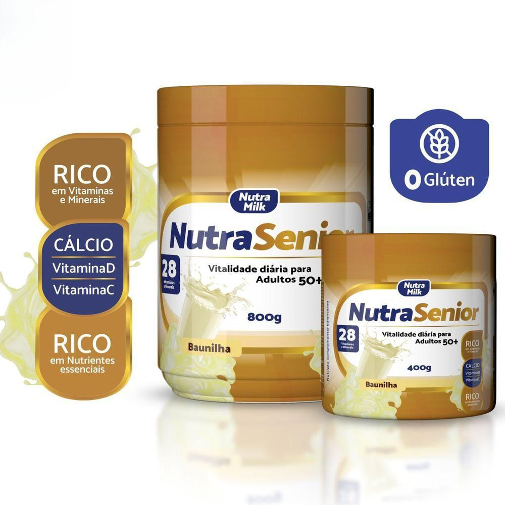 Nutra Senior 50+ Completo Com 28 Vitaminas E Minerais - Pote 800g Sabor Baunilha