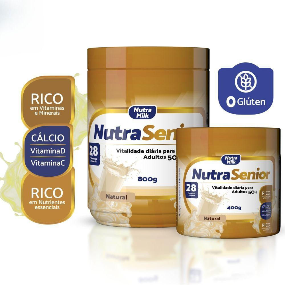 Nutra Senior 50+ Completo Com 28 Vitaminas E Minerais - Pote 800g Sabor Natural
