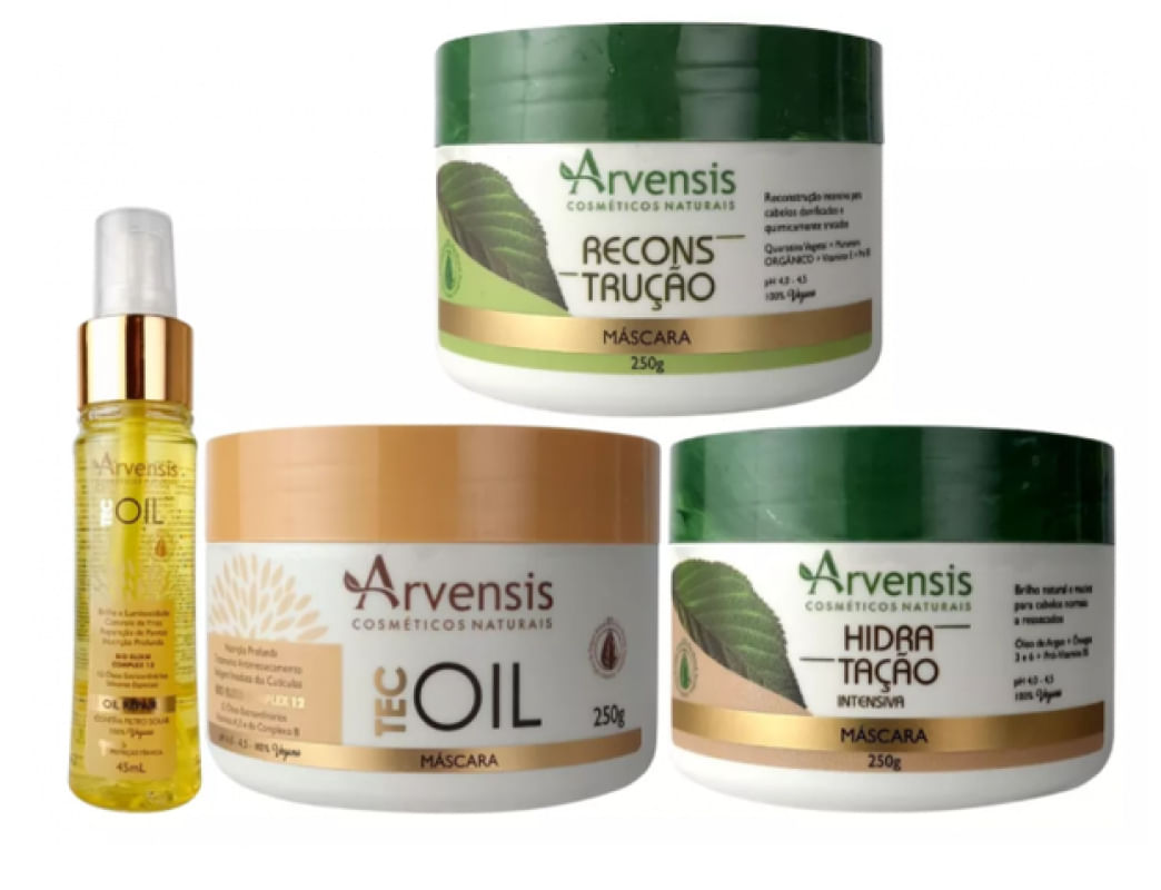 Kit Arvensis Cronograma Capilar Mascaras E Óleo Finalizador