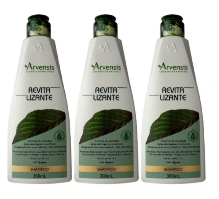 Kit Arvensis 3 Shampoo Revitalizante Capilar Antiqueda 300ml