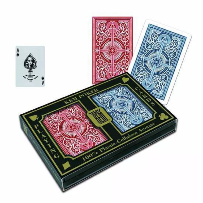 Baralho Lacrado Kem Arrow Wide Jumbo Vermelho Azul