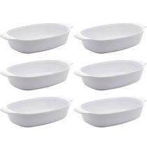 6 Travessas de Melamina para Restaurante 31cm Servir Guarnições com Alças Laterais