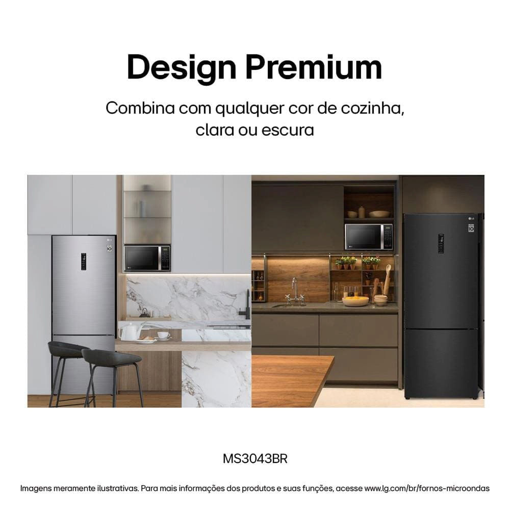 Forno Micro-Ondas LG MS3043BR com Função Manter Aquecido e Limpa Fácil Prata Prata / 220V