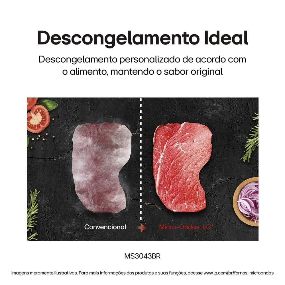 Forno Micro-Ondas LG MS3043BR com Função Manter Aquecido e Limpa Fácil Prata Prata / 220V