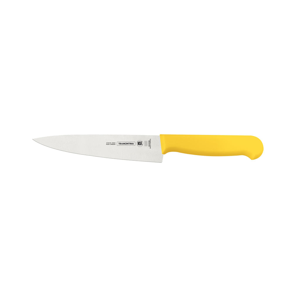 Faca Carne Inox 6 Profissional Amarelo