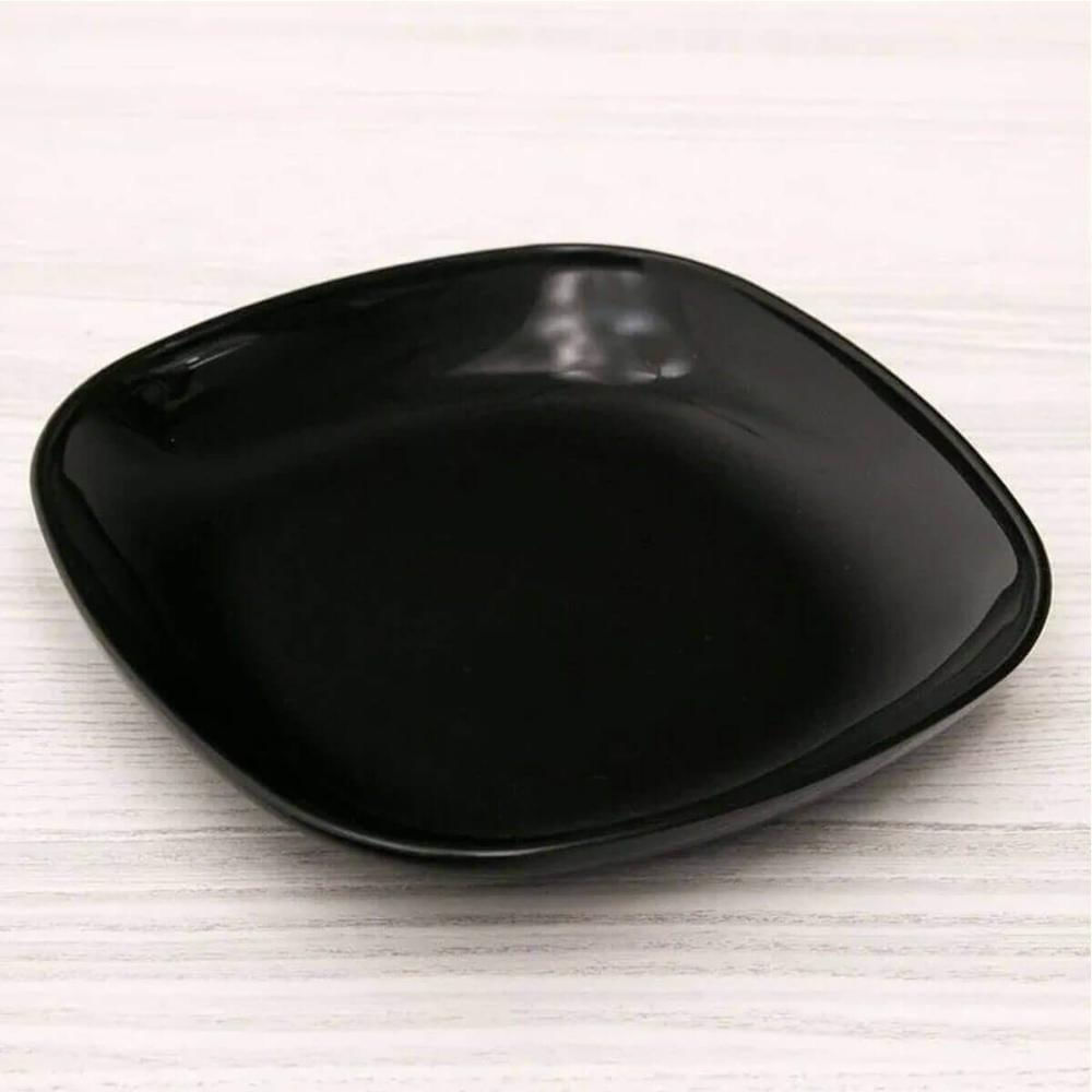 12 Pratos para Sobremesa Quadrados 17cm Preto Coza Essential Doces Frutas Petiscos