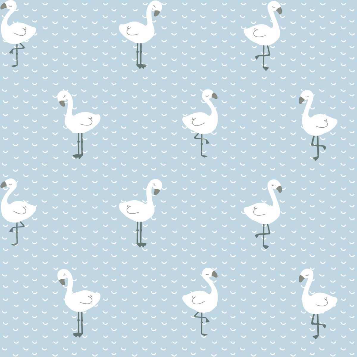 Papel de Parede Fofura Baby Flamingos Fundo Azul FF4020
