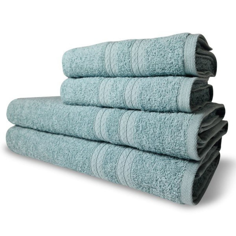 Jogo de Toalhas Itália Soft 4 Pçs - 2 Banho e 2 Rosto 430g/m² 100% Algodão Verde Claro