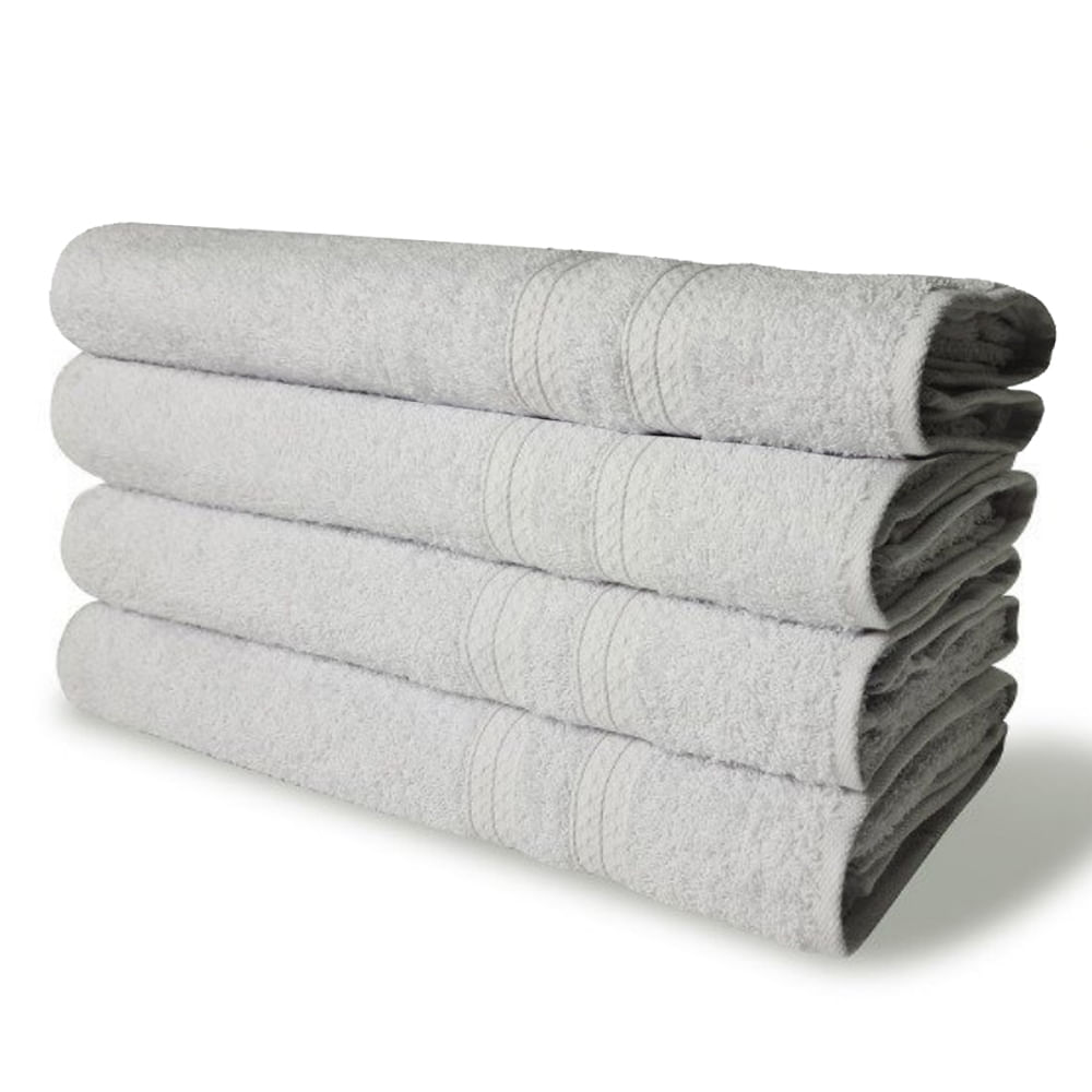 Kit 4 Toalhas de Banho 430g/m² Grande Super Grossa 80x150cm Itália Soft Branco