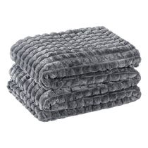 Cobertor Casa Scarpa Comfy Queen Manta Ultrasoft Alto Relevo Super Macia - Gris - Cinza