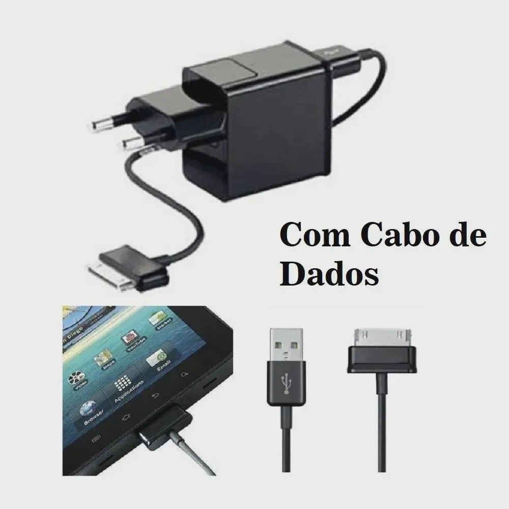 Cabo Usb + Carregador Bivolt Para Tablet Galaxy Tab 2 P5100