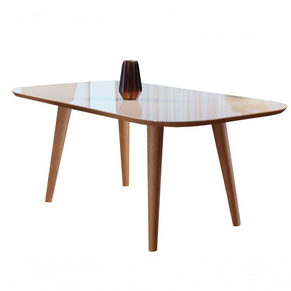 Mesa De Jantar Madeira Maciça Com Vidro 1,40x0,80m Onix