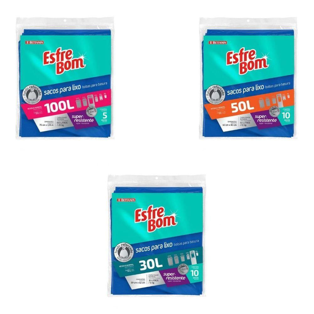 Sacos Para Lixo Esfrebom Medida 30.l