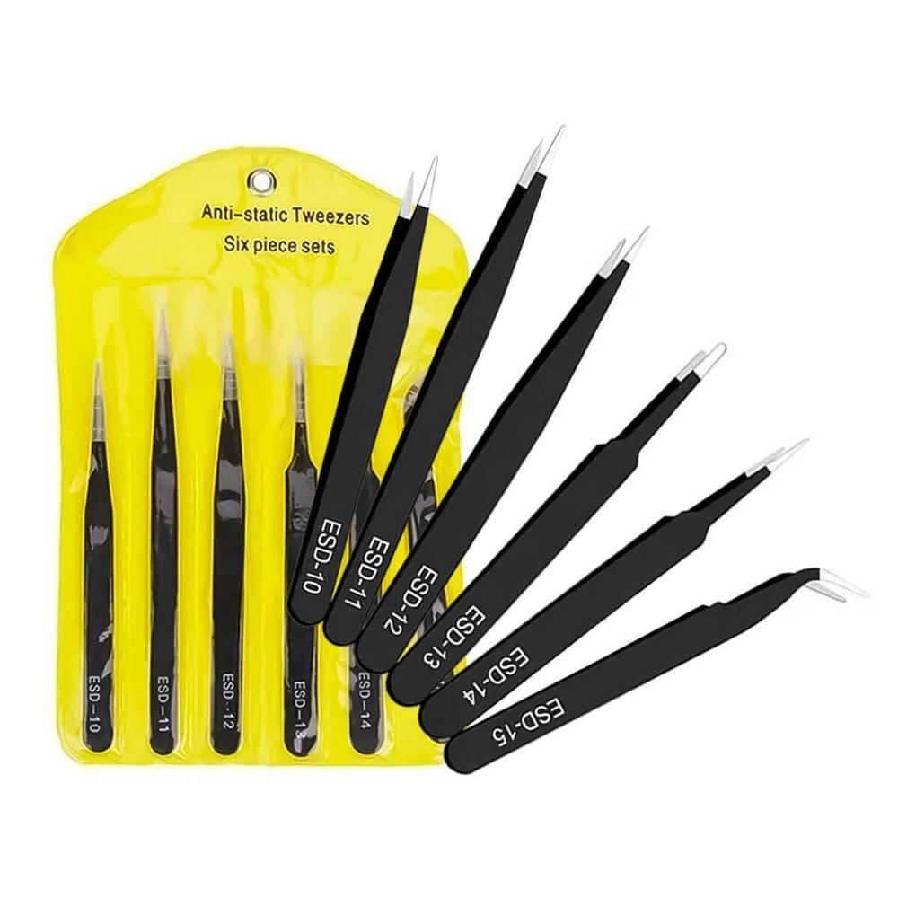 Kit Completo 5 Pinças Anti-estática Profissional Celulares