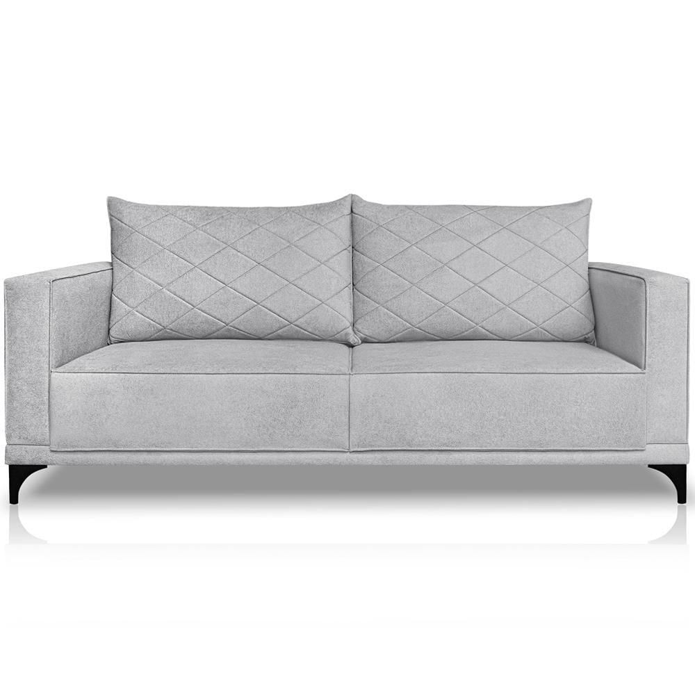 Sofa Nori 3 Lugares Pes De Ferro 200cm Linho Boucle 3302 Ezz 3302