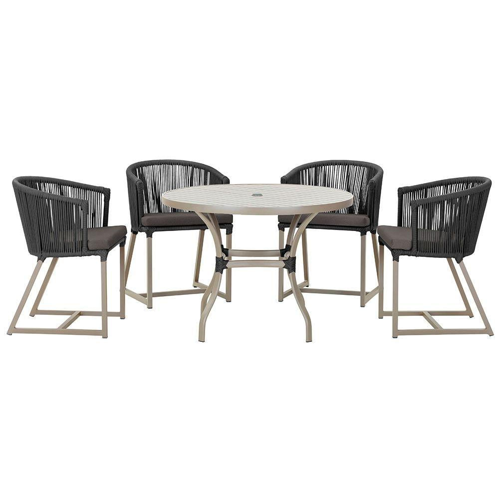 Mesa Com 4 Cadeiras E Noronha Estofado 11 Trama Original Preto