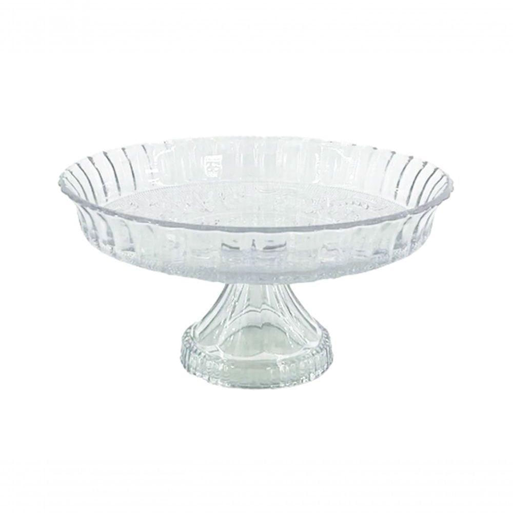 Prato Para Bolo Vidro C/ Pe 30cm