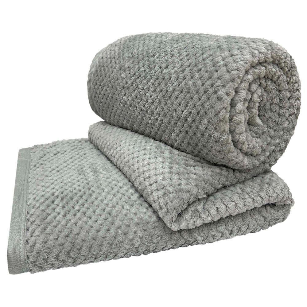 Cobertor Casa Scarpa Poppy Queen Manta Ultrasoft Alto Relevo Super Macia - Cinza