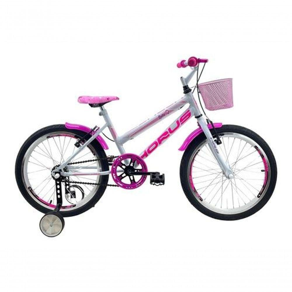 Bicicleta Infantil Aro 20 Feminina + Rodinha Lateral Branco