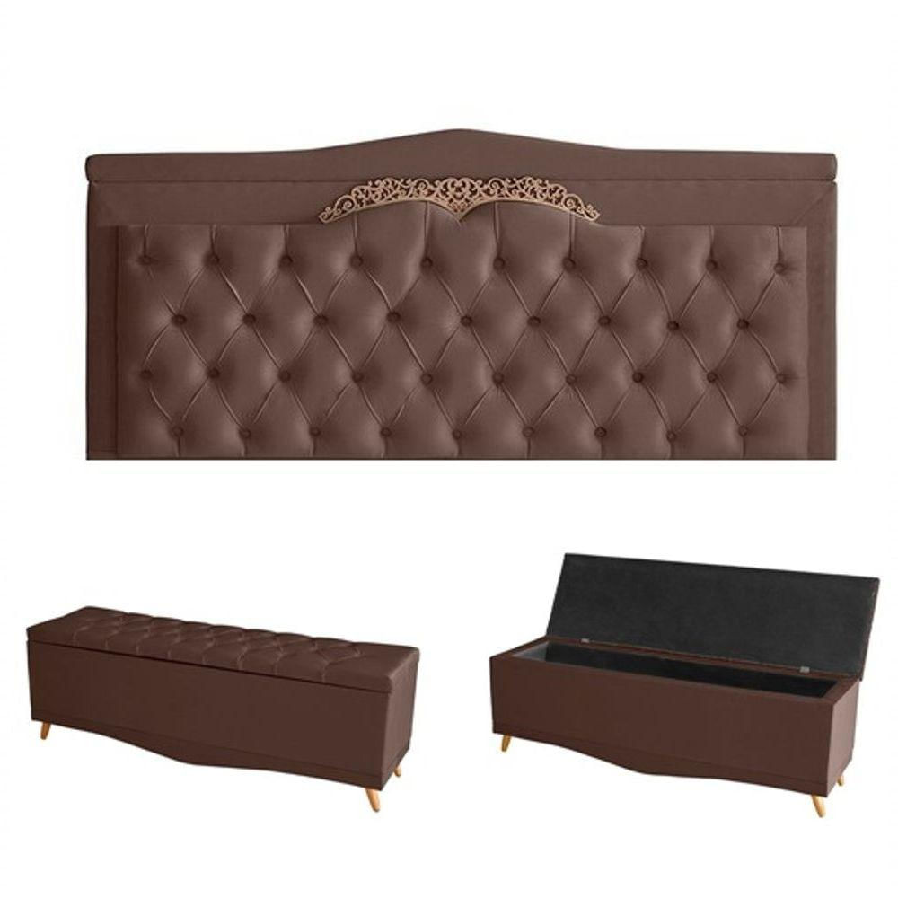 Kit Helena Cabeceira De Cama Painel E Calçadeira Baú Casal 140 Cm Suede Rosê Eli Móveis E Decoração