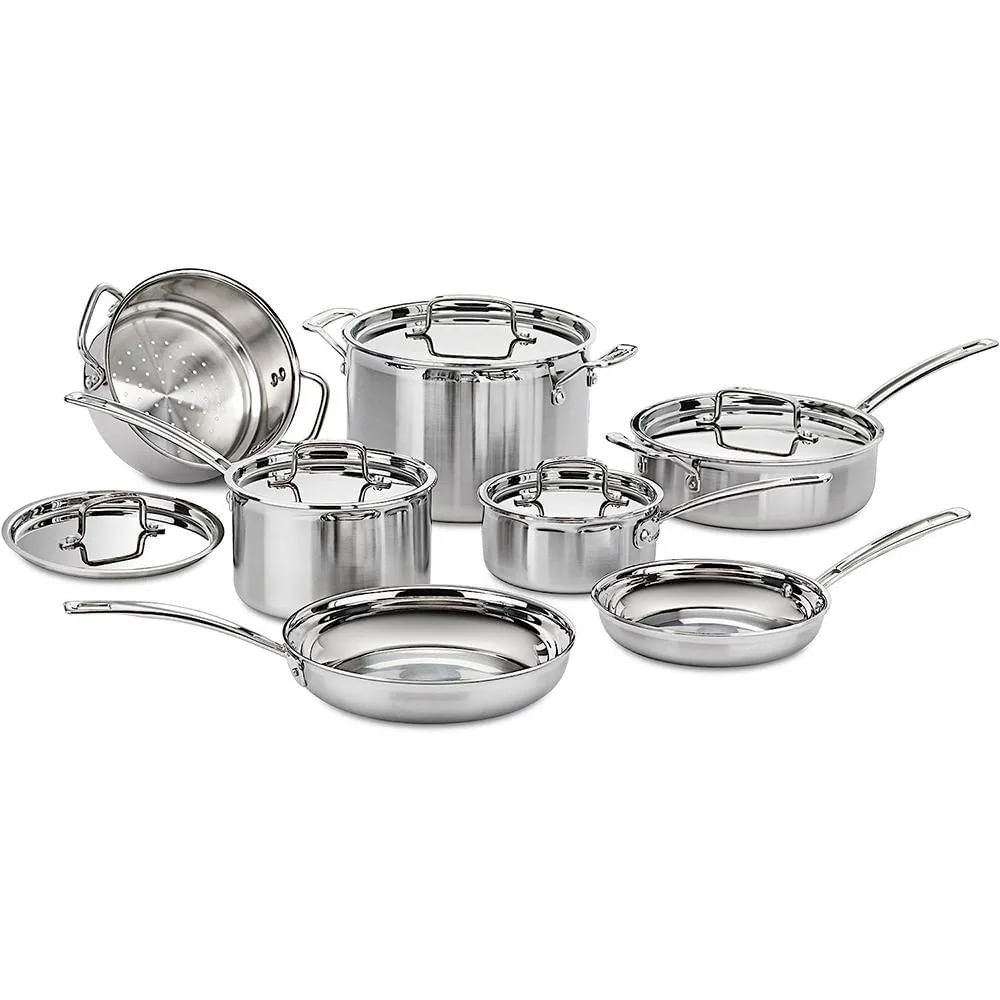 Cuisinart Jogo Panelas Aço Inoxidável Tripla Camada 12 Peças - MCP-12N