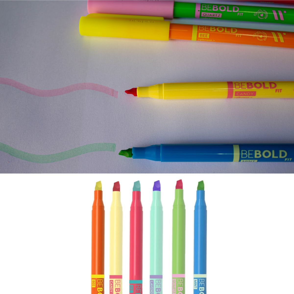 MARCA TEXTO BE BOLD FIT - PONTA SLACK - 6 UNIDADES - NEWPEN