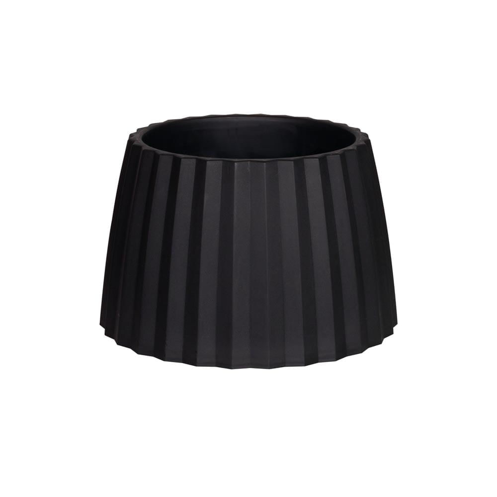 Vaso Cachepot Wave 31cm Preto