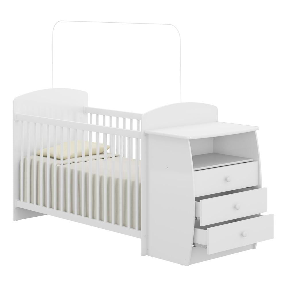 Berço Cômoda Com Colchão Incluso Colinho De Mãe Multimóveis Fg2951 Branco