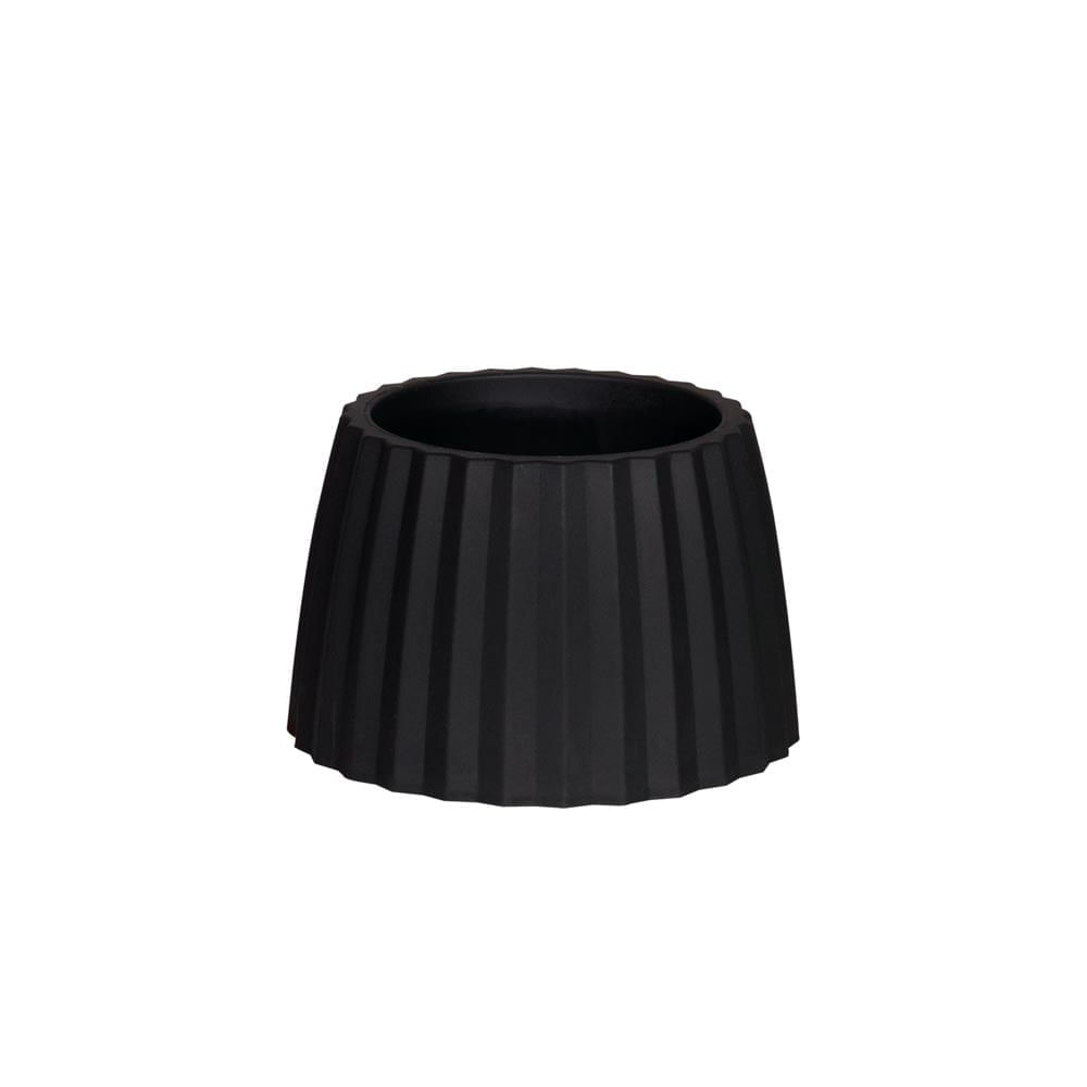 Vaso Cachepot Wave 19cm Preto