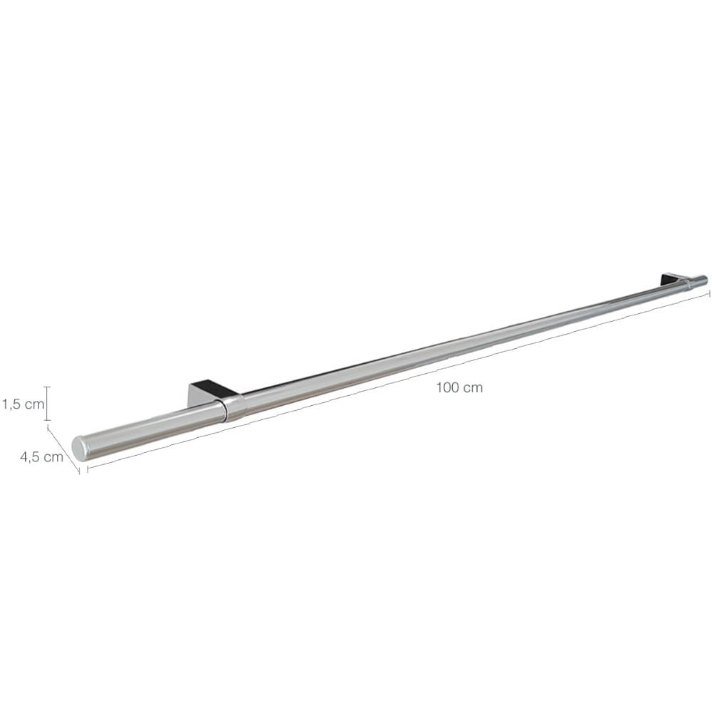 Barra De Utensílios Suporte De Cozinha Redonda Aço Inox 100cm