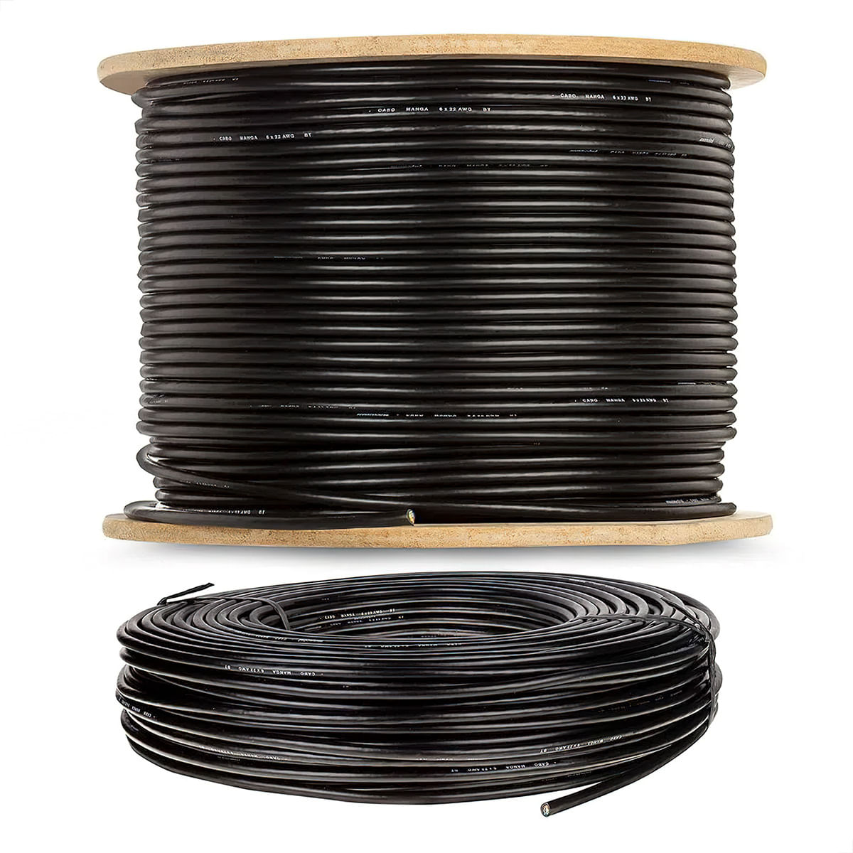 Cabo Manga 8X22 AWG - sem Blindagem Preto - 50 Metros