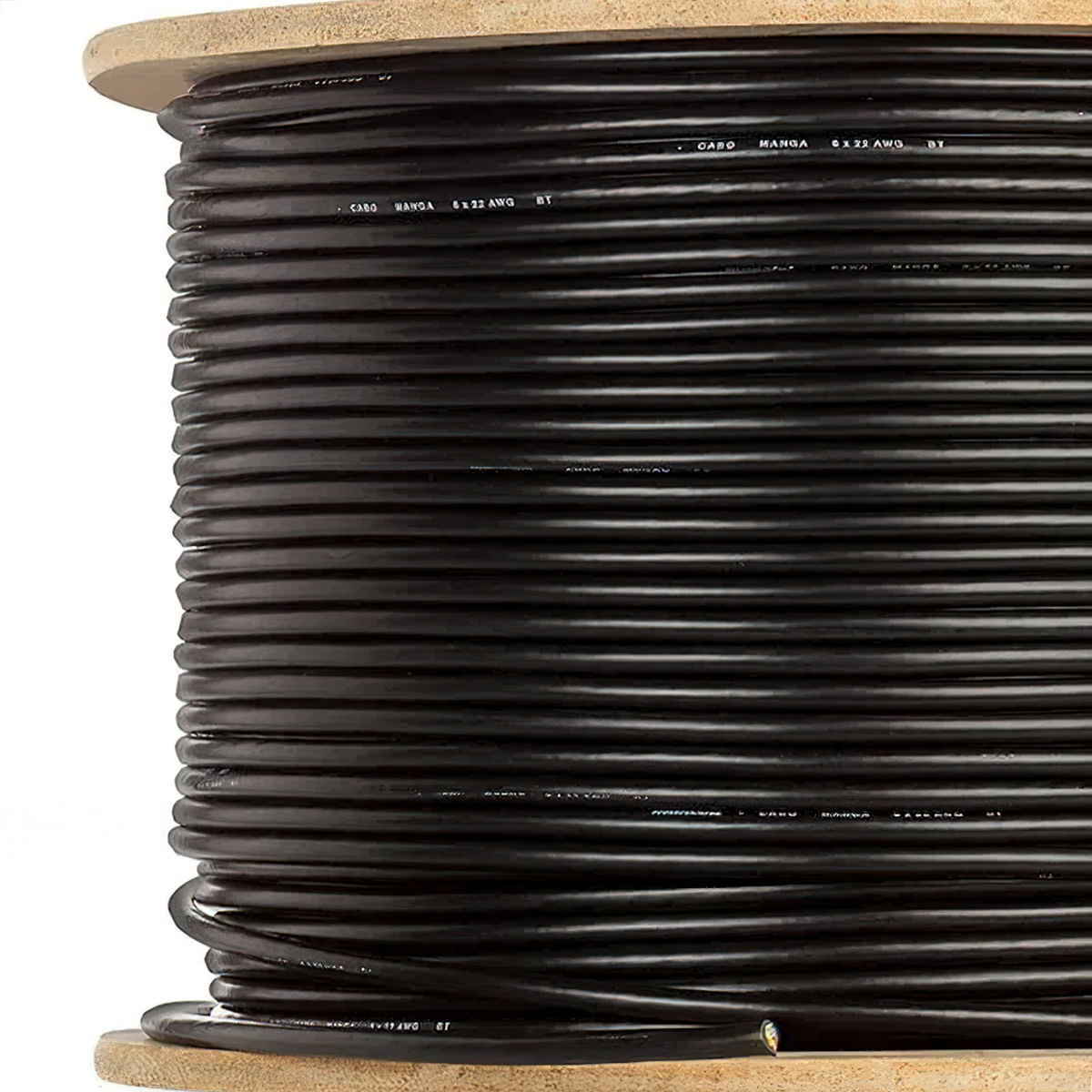 Cabo Manga 8X22 AWG - sem Blindagem Preto - 50 Metros