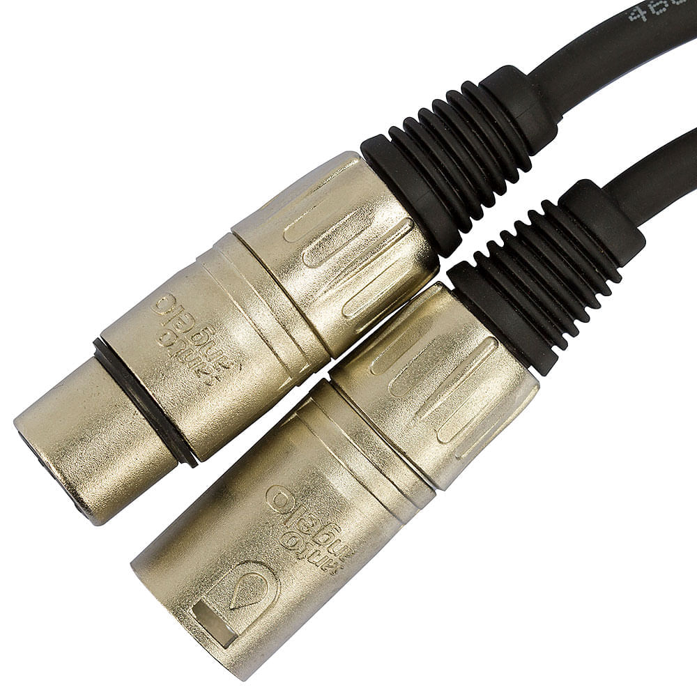 Cabo de Microfone Balanceado XLR Macho Para XLR Femea Santo Angelo - 60 Metros