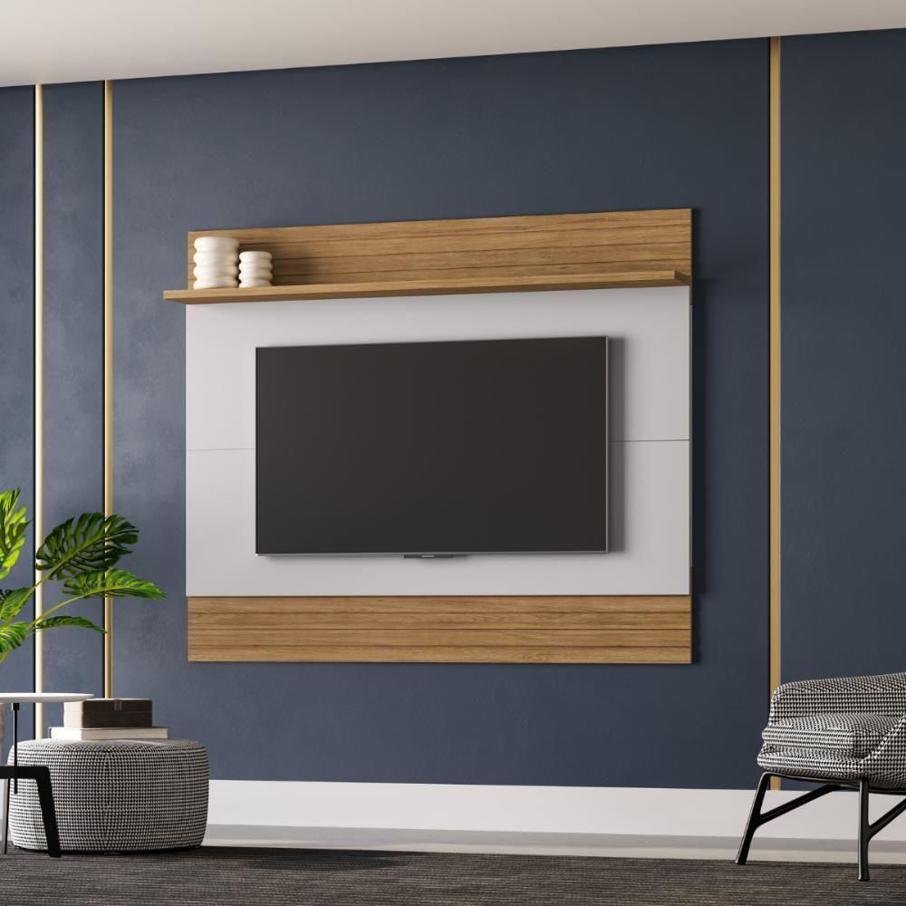 Conjunto Painel E Rack Evans Naturalle Off White