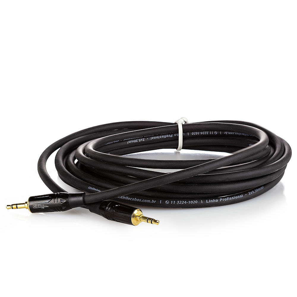 Cabo P2 para P2 Estereo Macho Profissional - 45 Metros