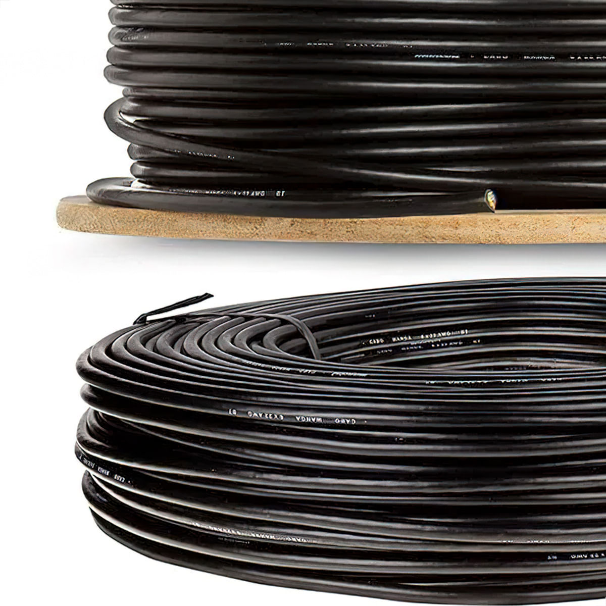 Cabo Manga 2x22 AWG - com Blindagem Preto - 100 Metros