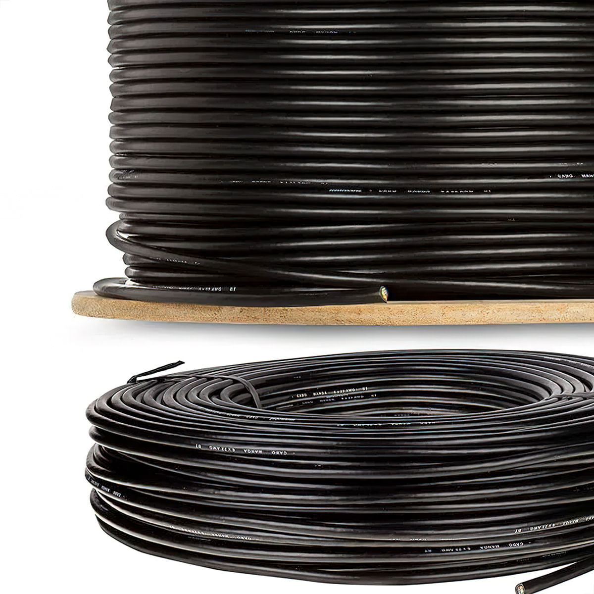 Cabo Manga 4x22 AWG - com Blindagem Preto - 100 Metros