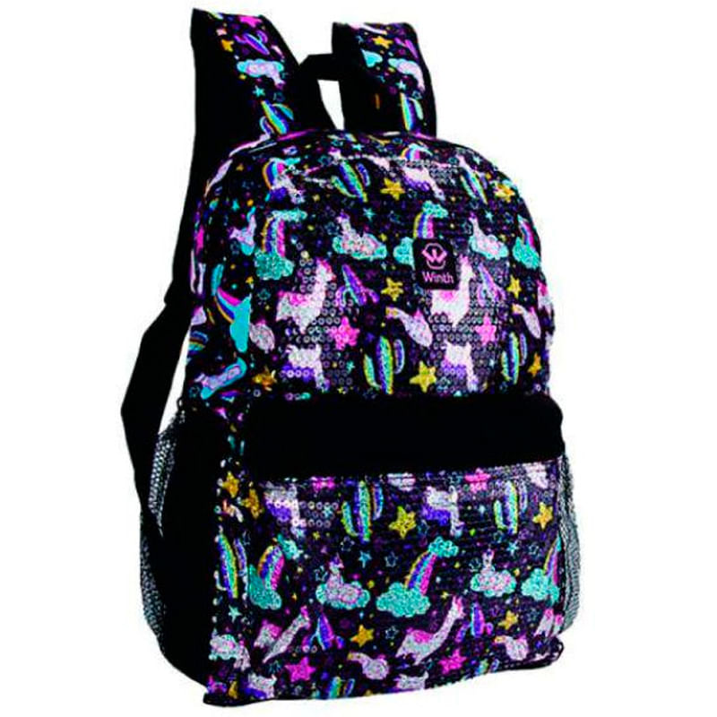 Mochila Feminina de Lhamas com Paetês Wincy Ref.31771