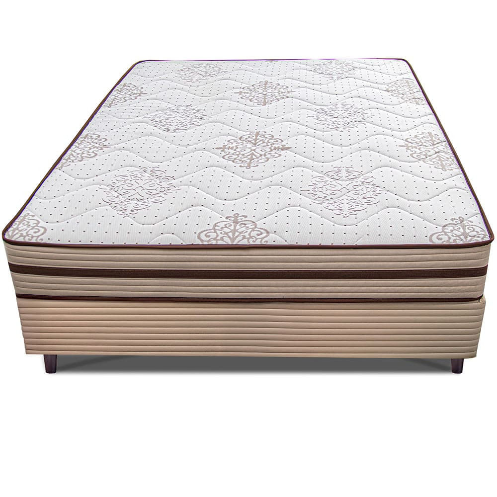 Cama Box Casal Cama InBox Livity com Molas Ensacadas e Espuma D26 24x138x188cm  Bege Bege
